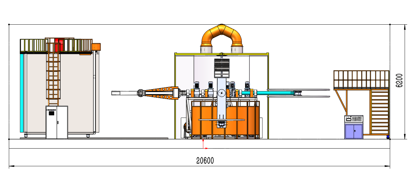 Four-station Three-arm Turret Rotational Molding Machine