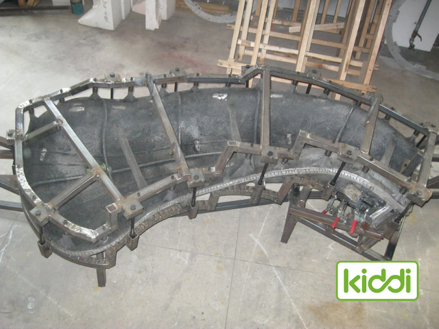 Aluminum Roto Mould for Kids Left Curved Plastic Slide Playground