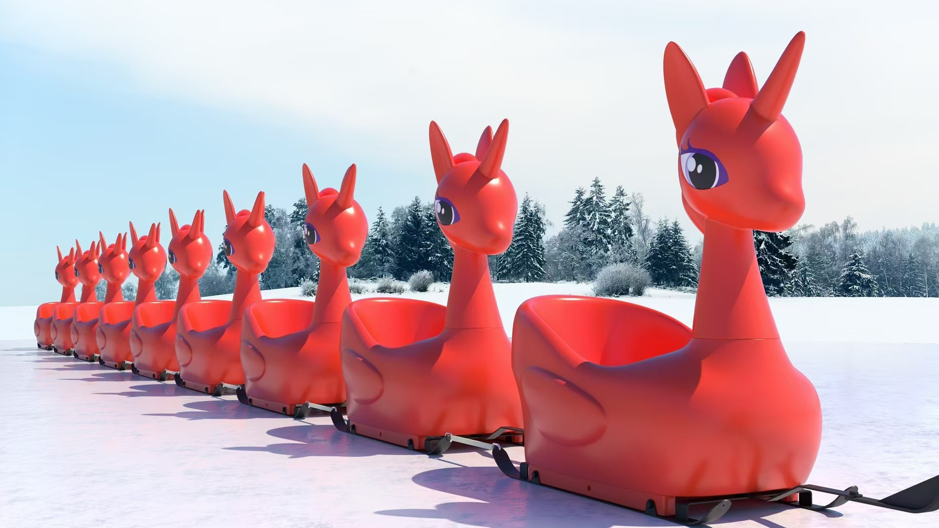 Plastic Animal Sled Made by Aluminum Rotational Mold